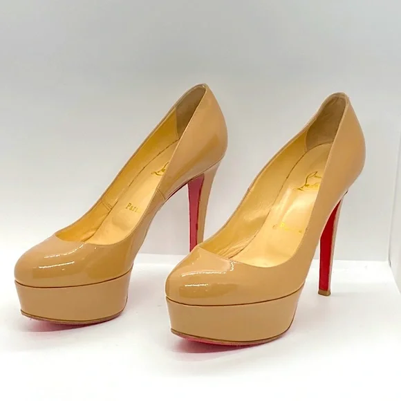 Sexy Nude Round Toe High Heel Pumps By Christian Louboutin. Size 37.5 (7.5 US) - Picture 2 of 13